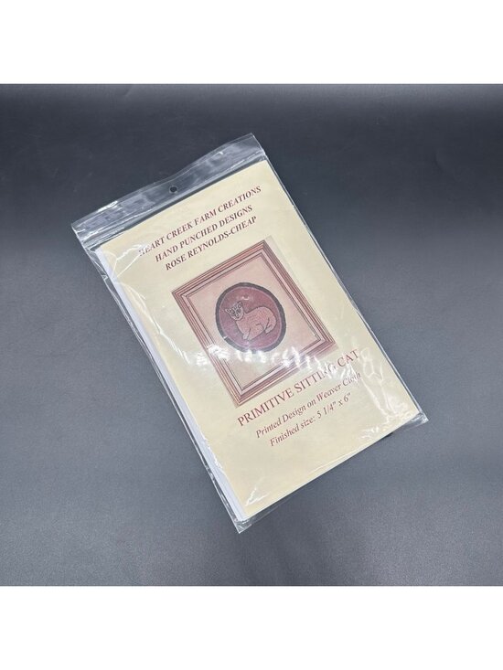 Heart Creek Farm Creations Other - Punch Needle Kit Primitive Sitting Cat Heart Creek Farm Creations Fiber Art